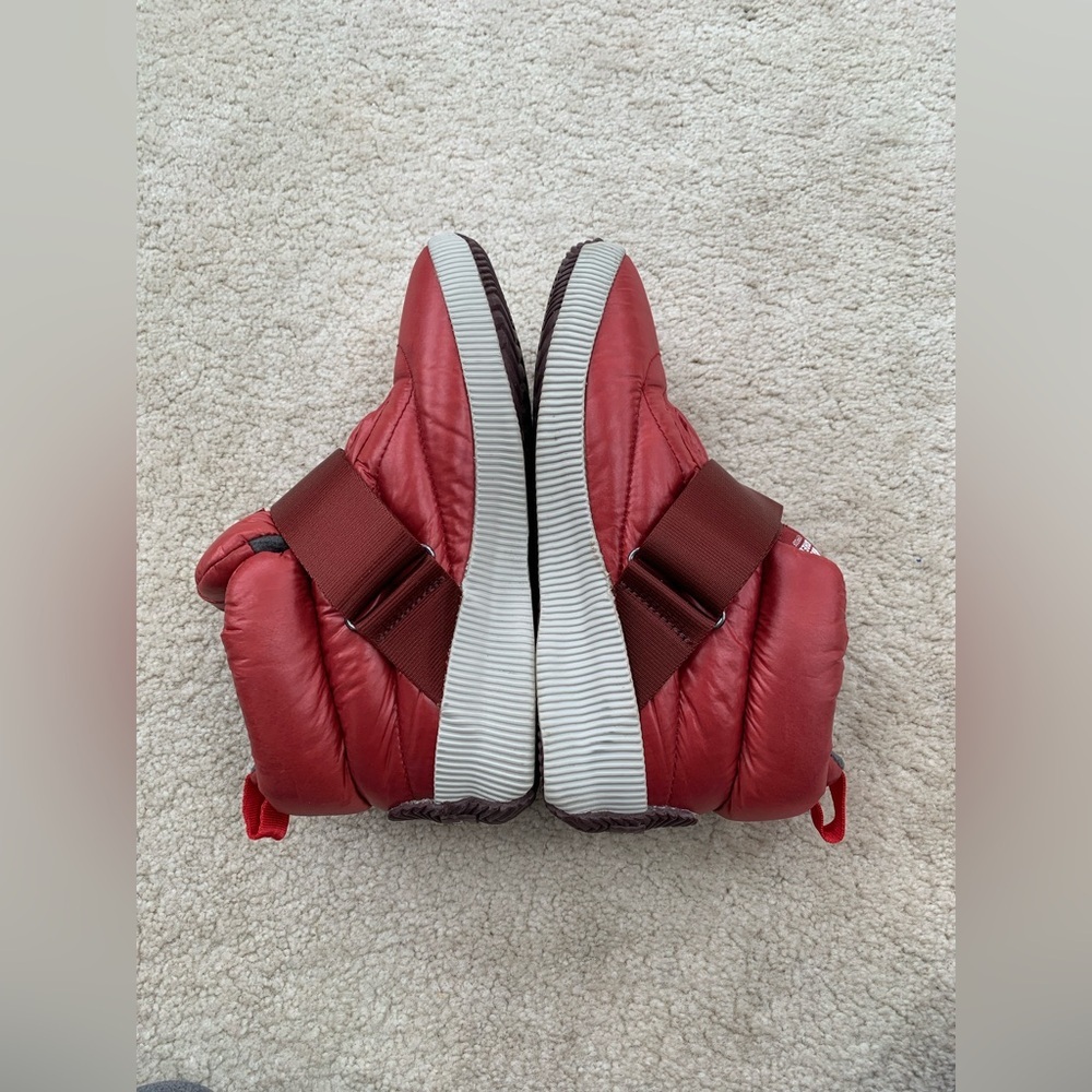 Sorel Womens Size 6.5 Out N About Red Puffy Strap Snow Boots Sneakers Dahlia Red - Picture 8 of 12